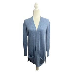 L.L. Bean 100% Cashmere Cardigan Sweater Womens Medium Blue  Luxury Minimalist